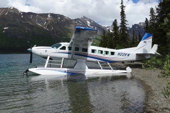 A Cessna Grand Caravan EX after flying in to an Alaskan lake
