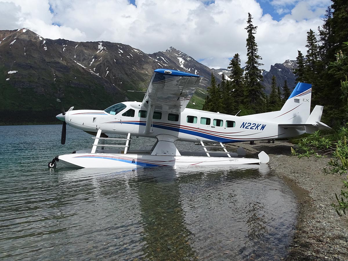 A Cessna Grand Caravan EX after flying in to an Alaskan lake