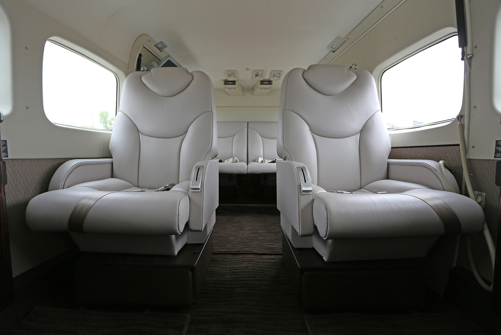 Aurora Interior with smooth seats in a Cessna Grand