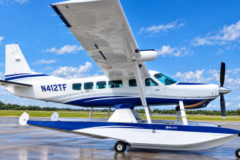 Cessna Seaplane on Wet Tarmac