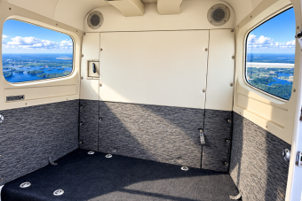 Polished Aircraft Cargo Cabin in Flight