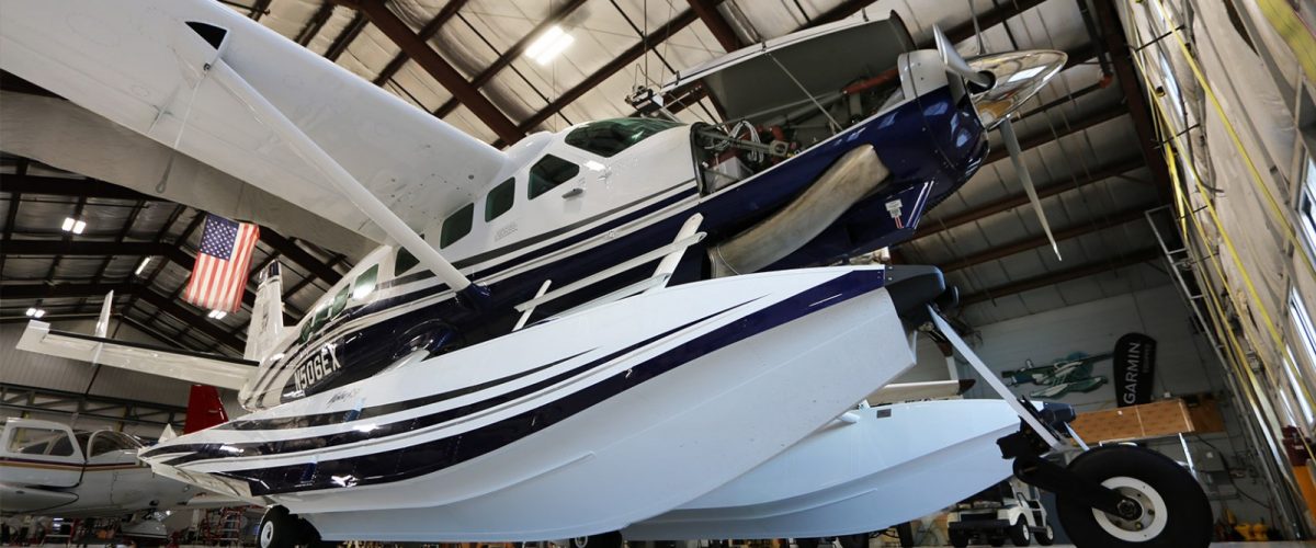 Cessna Grand Caravan in maintenance at Wipaire