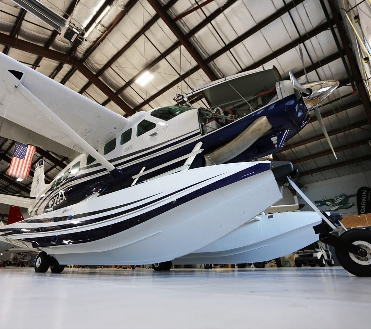 Cessna Grand Caravan in maintenance at Wipaire